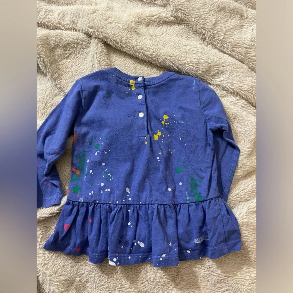 EUC Polo Ralph Lauren Paint Splattered Polo Bear Tunic